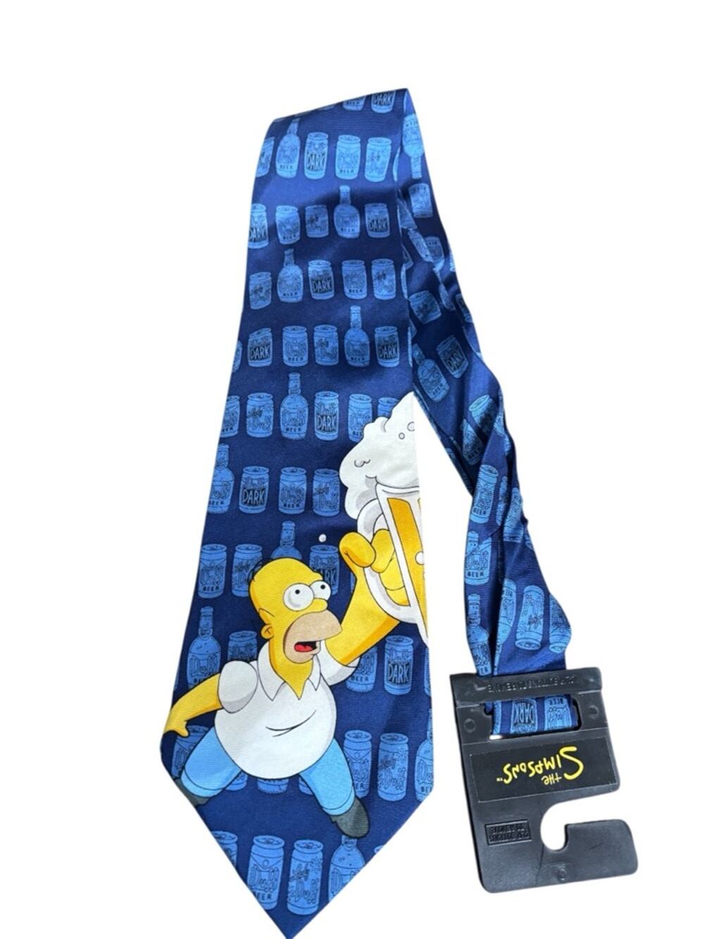 Vintage Homer Simpson 100% Silk Blue Novelty Tie